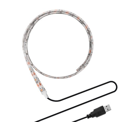 ONEVER Flexible Led Strip Lights with USB Cable for TV Computer Desktop Laptop Background Home Kitchen Decorative Lighting