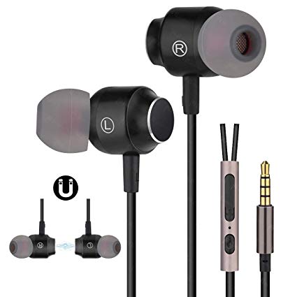 Earbuds Ear Buds Stereo Earphones in-Ear Headphones Earbuds with Microphone Mic and Volume Control Noise Isolating 3.5MM Wired Ear Buds Compatible Android Phone Tablet Laptop