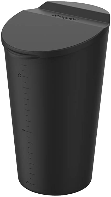 WJM Car Silicone Trash Can with Lid Car Cup Holder Trash Bin Auto Vehicle Car Garbage Can Bin Use in Auto Home Office (Black)