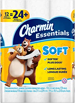 Charmin Essentials Soft Essentials 12 Double Rolls = 24 Regular Rolls