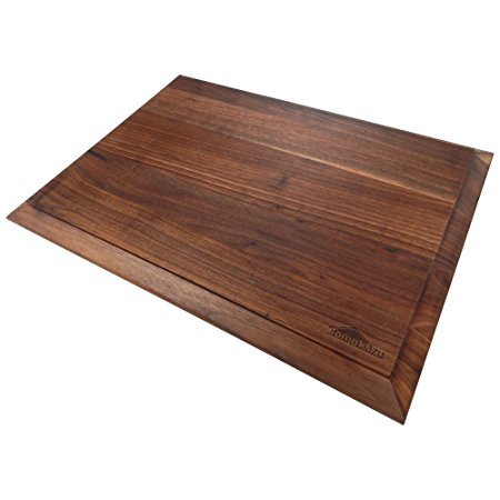 Tomokazu Reversible Edge Grain Walnut Wood Cutting Board – 19.7 x 14 x 1 in - Large
