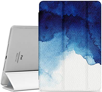 Ayotu New iPad 9.7 inch 2018/2017 Case,Slim Lightweight Auto Wake/Sleep Smart Stand Protective Cover with Translucent Frosted Back Magnetic Case for New iPad 9.7 inch Release Tablet-The Watercolor