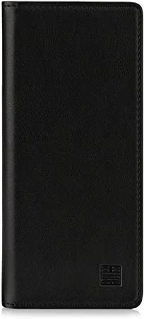 32nd Classic Series 2.0 - Real Leather Book Wallet Case Cover for Sony Xperia 5 II (2020), Real Leather Design with Card Slot, Magnetic Closure and Built in Stand - Black