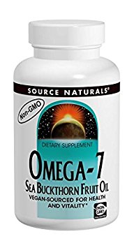 Source Naturals Omega-7 Sea Buckthorn Fruit Oil, Non-GMO Vegan-Sourced for Health and Vitality, 30 SoftGels