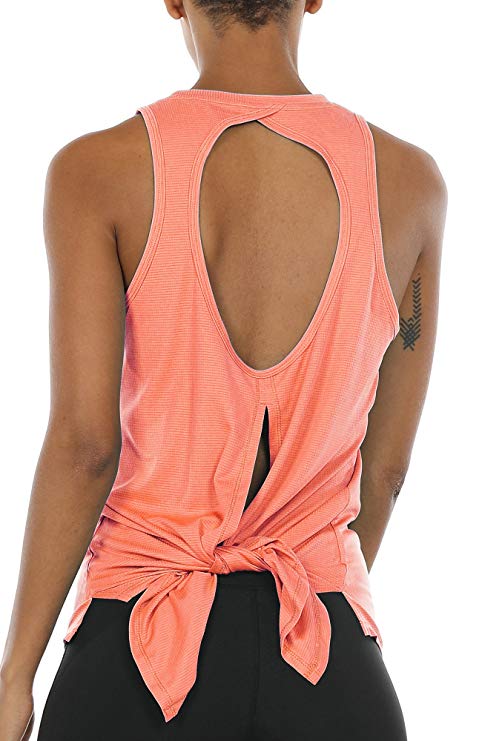 icyzone Open Back Workout Tank Top Shirts - Activewear Exercise Athletic Yoga Tops for Women