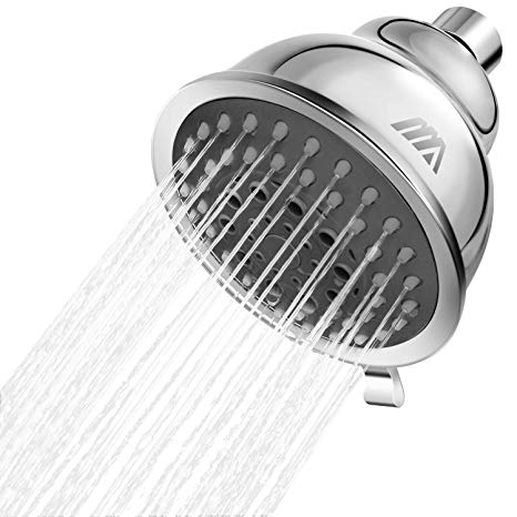Shower Head, Fixed Shower Head High Pressure Shower heads - 5 Settings with Removable Water Restrictor - Easy Installation and Tool Free