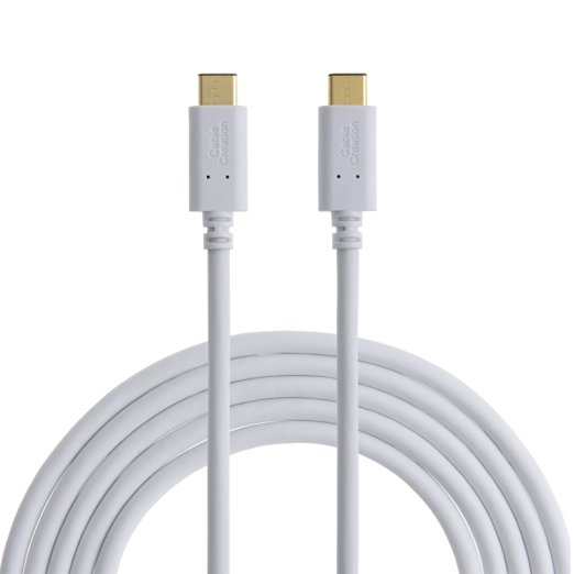 CableCreation USB 3.1 Type C to Type C Cable, 10FT USB-C to USB-C Connection Cable(3A), for 12-inch New Macbook, Chromebook Pixel, Nokia N1 Tablet and more, 3M in White