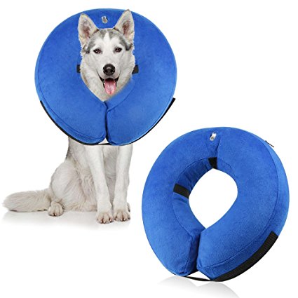 ONSON Protective Inflatable Dogs Collar, Soft Pet Recovery E-Collar for Small Medium Large Dogs and Cats, Designed to Prevent Pets From Touching Stitches,Wounds and Rashes ,Does Not Block Vision