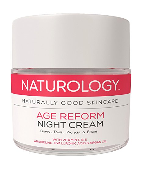 Naturology Night Cream - Best Natural Face Moisturiser & Anti Wrinkle Cream - Superior Anti Aging Formula With Argireline - Vitamin C - Rose Hip - Hyaluronic Acid