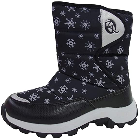 QZX Boys Girls Snow Boots Winter Shoes Waterproof Outdoor Slip Resistant Weather Fashion Shoes