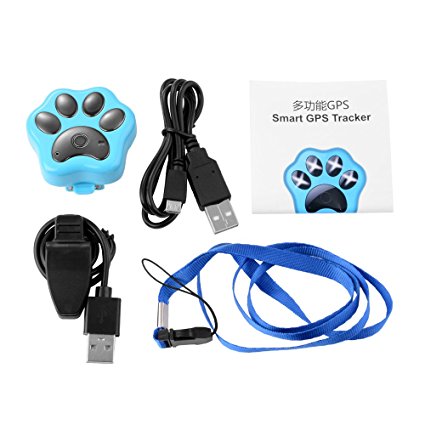 XCSOURCE GPS Smart WiFi Pet Tracker Device Dog Cat Realtime Tracking Collar Waterproof Necklace with LED Light Blue OS702