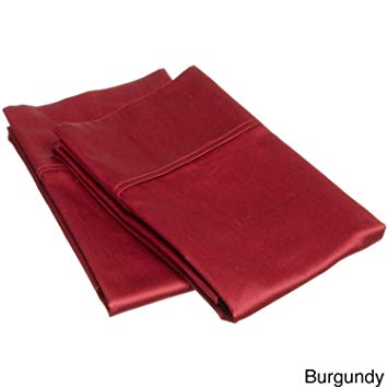 Way Fair A Set of 2 Pillowcases with Flap Style 100% Cotton Fabric 800-Thread-Count Standard Size(W20 by L30 inches) Burgundy Solid Bed Pillows for Sleeping.