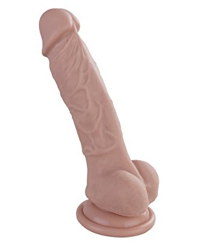 BigBanana 7.1 Inch Silicone Dildo with Powerful Suction Cup Base Sex Toy (Flesh2)