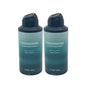 Bath and Body Works Men's Collection Freshwater Deodorizing Body Spray 3.7 Oz. 2 Set.