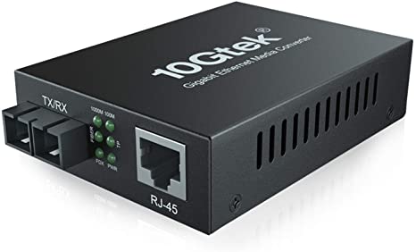 Gigabit Ethernet Media Converter, Multi Mode Dual SC fiber, 1000Base-SX to 10/100/1000Base-Tx, up to 550-m