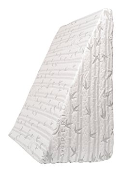 Superior Wedge Shaped Memory Foam Pillow 25” x 24” x 12” with Removable Rayon from Bamboo and Microfiber Blend Cover