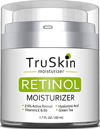 TruSkin RETINOL Cream MOISTURIZER for Face and Eye Area, Best for Wrinkles, Fine Lines - Vitamin A, E, B5, Hyaluronic Acid, Organic Jojoba Oil, Green Tea. 50ml