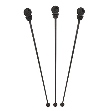 StixToGo Black Stir N Plug Stix for Disposable Lids, Package of 200