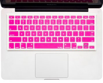 Kuzy - PINK Keyboard Cover Silicone Skin for MacBook Pro 13" 15" 17" (with or w/out Retina Display) iMac and MacBook Air 13" - Pink