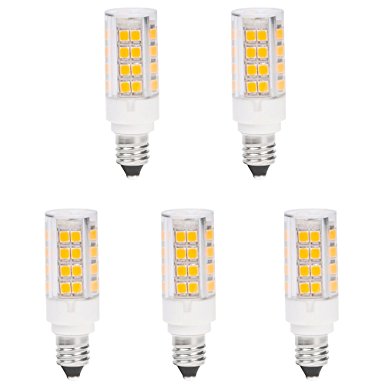 HERO-LED E11-51S-WW Mini Candelabra E11 Base T4 JD 120V LED Halogen Replacement Bulb, 3.5W, 35W Equivalent, Warm White 3000K, 5-Pack(Not Dimmable)