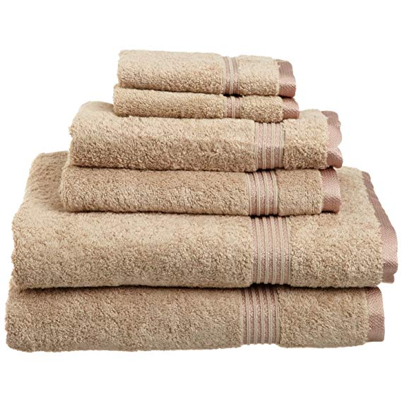 Superior Luxurious Soft Hotel & Spa Quality 6-Piece Towel Set, Made of 100% Premium Long-Staple Combed Cotton - 2 Washcloths, 2 Hand Towels, and 2 Bath Towels, Taupe