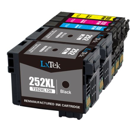 LxTeK Remanufactured Ink Cartridge Replacement Set For Epson 252XL (2 Black|1 Cyan|1 Magenta|1 Yellow) 5 Pack T252XL120 T252XL220 T252XL320 T252XL420 Compatible With Workforce WF-3620 WF-7610 WF-7620