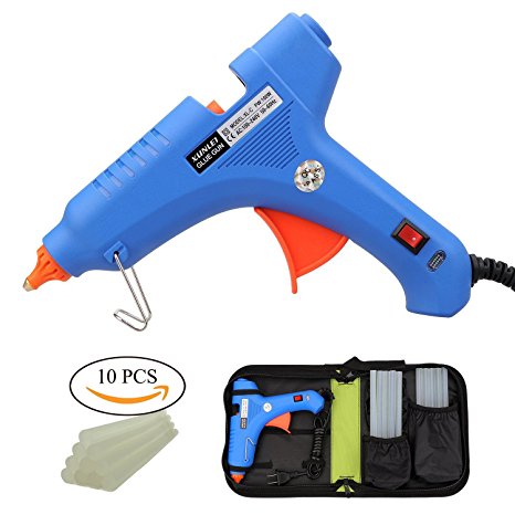 100W Glue Gun with 10 pcs Glue Sticks and 1 pc Carry Bag, GOTITENI Mini and Durable Hot Melt Glue Gun for DIY Craft and Sealing, Suit in Home and Office Quick Repair (100W, Blue)