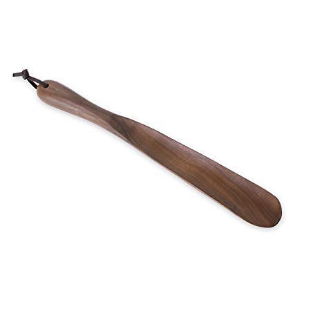 Muso Wood Long-Handled Wooden Shoe Horn (15") Walnut Wood Shoehorn for for Men, Women, Kids, Seniors, Pregnancy (Walnut)