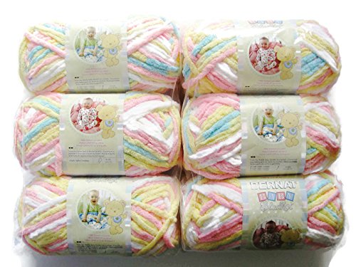 BERNAT Baby Blanket Yarn, 3.5oz, 6-PACK (Pitter Patter)