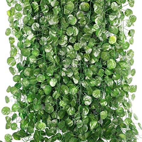JPSOR 24 Pack 165ft Artificial Ivy Garland Fake Greenery Leaf Vines Hanging Plants for Home Wedding Garden Swing Frame Decoration