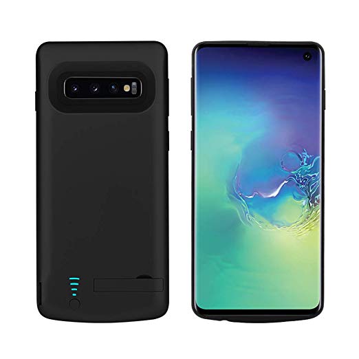 RUNSY Battery Case Compatible with Samsung Galaxy S10, 6000mAh Rechargeable Extended Battery Charging Case, External Battery Charger Case, Adds 1.5X Extra Juice (6.1 inch for Galaxy S10)