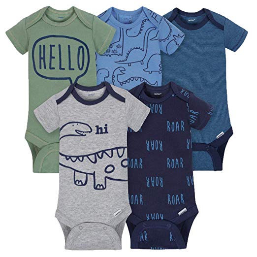 Gerber Boys 5-pack Onesies Brand Short Sleeve Bodysuits