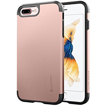 iPhone 7 Plus Case, LUVVITT [Ultra Armor] Shock Absorbing Case Best Heavy Duty Dual Layer Tough Cover for Apple iPhone 7 PLUS - Rose Gold