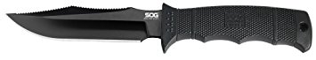 SOG SEAL Pup Elite Fixed Blade E37SN-CP - Black TiNi 4.85" AUS-8 Blade, GRN Handle, MOLLE Compatible Nylon Sheath