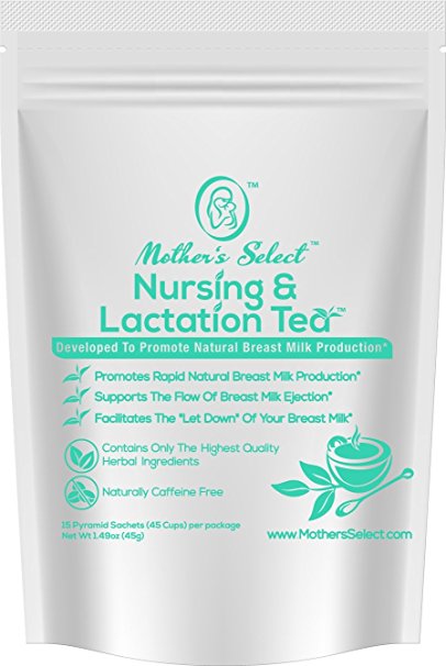 Nursing & Lactation Tea Sachets by Mother’s Select to Increase Breast Milk Supply, All Natural, Caffeine-Free Nursing Tea Bags, With Fenugreek, Blessed Thistle, Fennel Seed & More for Breastfeeding!