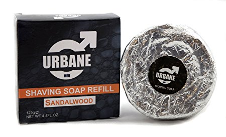 Urbane Men Sandalwood Shaving Soap Bowl (Soap Refill 125g) With Coconut Oil