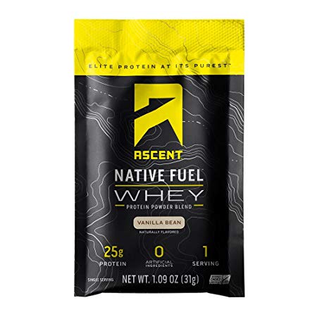 Ascent Native Fuel Whey Protein Powder - Vanilla Bean - 15 Single Serving Packets