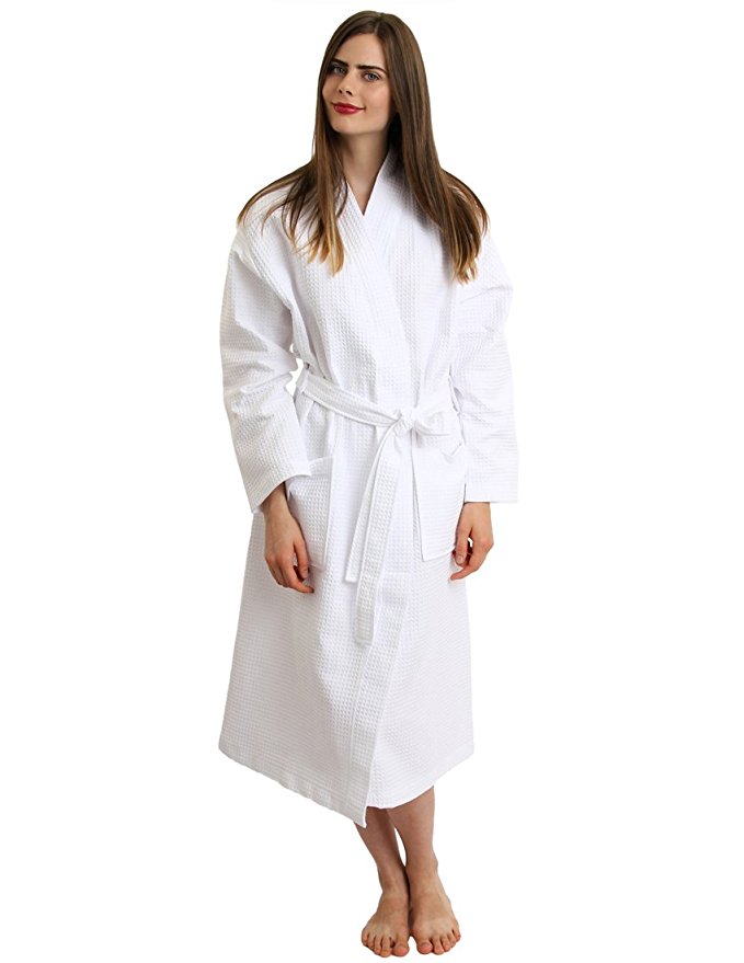 TowelSelections Women's Robe, Kimono Waffle Cotton Bathrobe, Made in Turkey