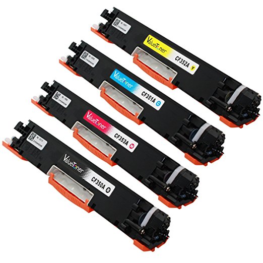 ValueToner Compatible Toner Cartridge Replacement for Hewlett Packard HP 130A (1 Black, 1 Cyan, 1 Magenta, 1 Yellow) 4 Pack CF350A CF351A CF352A CF353A