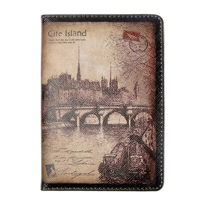 ZLYC Vintage Novelty PU Leather Travel Wallet Passport Holder Case Waterproof Cover