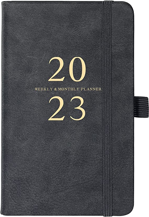 2023 Pocket Planner/Calendar - Pocket Planner 2023, 2023 Planner Weekly and Monthly, January 2023 - December 2023, 6.3'' × 3.8'', Elastic Bound, Bookmark, Inner Pocket, Agenda Planner with Pen Holder