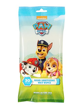 Disposable Hand Sanitizing Travel Wipes: Paw Patrol Fresh Cleansing Sanitizer Wipe for Hands or Face with Aloe - 30 Count, Pack of 6 (total 180 wipes)