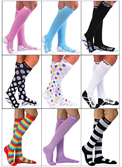 CPR Compression Socks for Women Men Nurses Compression Stockings for Woman Graduated Compression Sock 20 30 mmHg Knee High Nursing Travel Comfortable Compression Socks