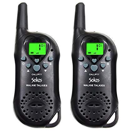 Walkie Talkies, 22 Channel Child Walkie Talkies 2 Way Radio 3 Miles (Up to 5Miles) UHF Handheld Walkie Talkie for Kids (Pair) (Black)