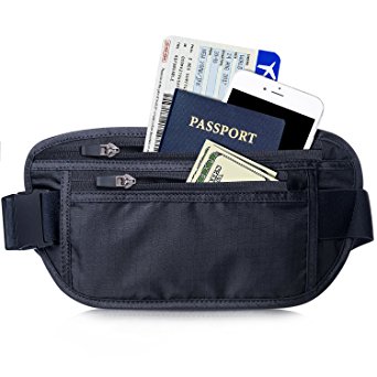 RFID Money Belt FREETOO Hidden Wallet Pouch For Travel, Anti-Theft Waist Stash