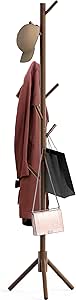 Simple Houseware Wooden Coat Rack Stand Garment Tree Rack, Walnut