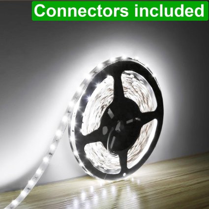 LE 12V DC Flexible LED Strip Lights 164ft5m LED Light Strips Daylight White 300 Units 3528 LEDs Non-waterproof Lighting Strips LED Tape