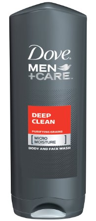 Dove Men   Care Body and Face Wash, Deep Clean, 18 Ounce (Pack of 3)