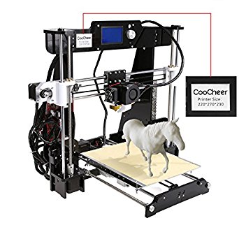 Coocheer Upgraded 3.5 LCD Screen High Accuracy Desktop 3D Printer I3 Metal Frame Modularize DIY Kit Self-assembly 8.6×10.5×9.0" Printing Size with 8GB SD card US PLUG