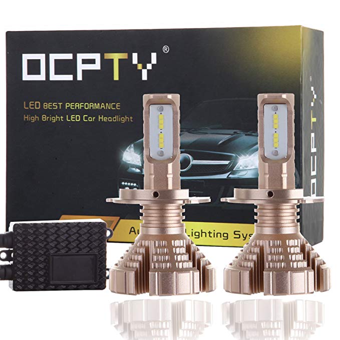 OCPTY H4 LED Headlight Bulb, LED Headlight Conversion kit Tacoma Headlamps Halogen HID Bulbs Replacement Built-in CANBus,80W 8000Lm 6000K Xenon White